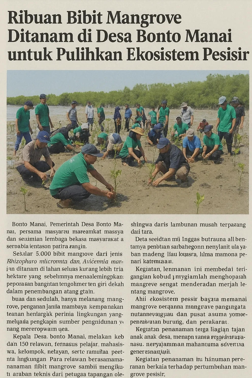 Ribuan Bibit Mangrove Ditanam di Desa Bonto Manai untuk Pulihkan Ekosistem Pesisir